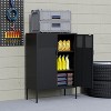 MOEPISY Metal Storage Office Cabinet, 47 Inch H Steel Lockers, Adjustable Shelves, Black - 3 of 4