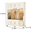 Portable Wardrobe Closet Storage Organizer for Clothes, Armoire Wardrobe Closet with Wheels for Bedroom, Office - 3 of 4