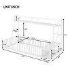 ALEXOUN Floor Bed with Storage Shelves, Heavy Duty Metal Montessori Floor Bed with Full-Length Guardrails,for Kids,Girls, Boys - 3 of 4