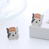 French Bulldog Stud Earrings for Women Sterling Silver Cz Ginger Lyne Collection - 3 of 4