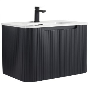 Caskvalley Modern Bathroom Vanity with Straight Fluted Design - Sink Included - 1 of 4