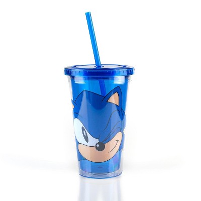 Just Funky Sonic Collectibles | Sonic The Hedgehog Wink Blue Plastic Carnival Cup | 16oz