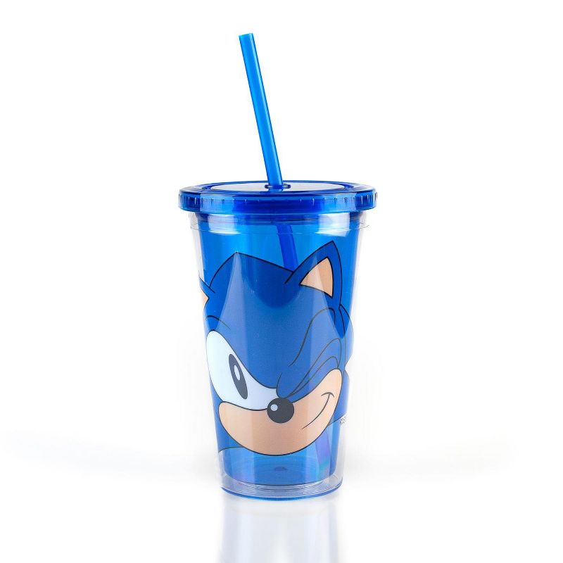 Just Funky Sonic Collectibles | Sonic The Hedgehog Wink Blue Plastic Carnival Cup | 16oz, 1 of 7