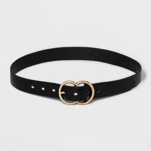 Women S Double Buckle Belt A New Day Black Target