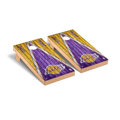 NBA Los Angeles Lakers Premium Cornhole Board Triangle Weathered Version