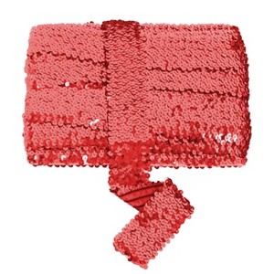 Alilang Elastic Sequin Trim, 1.9 Inch 5 Row Flat Glitter Paillette Sequin Ribbon, Bling Fabric DIY Metallic Stretch Sequin Strip, 11 Yards - 1 of 4