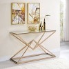 Justi Glass Top Sofa Table Gold Plating - miBasics: Steel Frame, Entryway, Modern Design, 47.25"W - 2 of 4