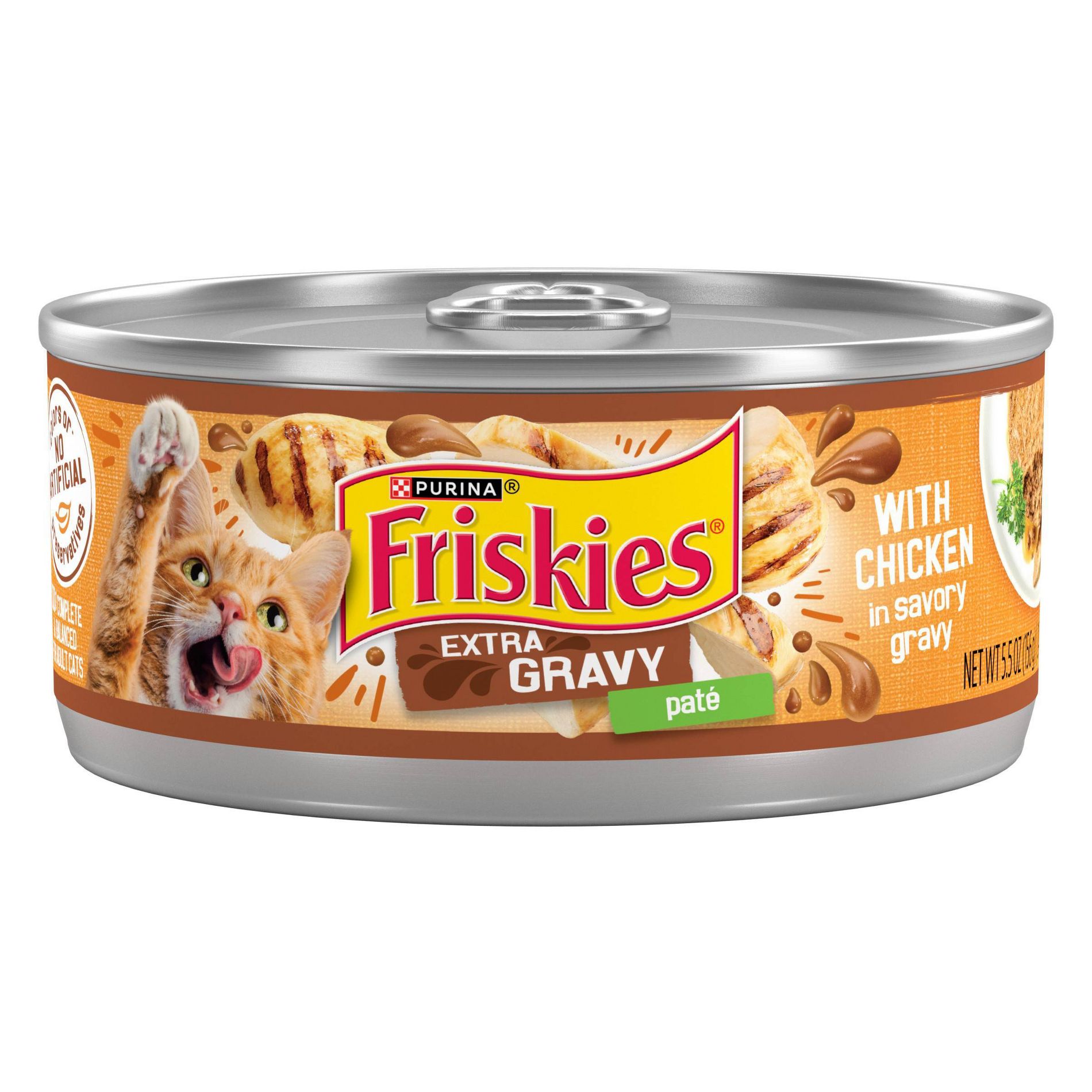 Purina Friskies Extra Gravy Paté Wet Cat Food with Chicken In Savory Gravy - 5.5oz