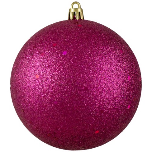 Northlight 4 Shatterproof Holographic Glitter Christmas Ball Ornament Pink Target