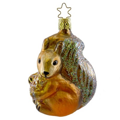 Inge Glas 3.5 Inch Squirrelly Snack Ornament Squirrel Nut Forest Tree Ornaments