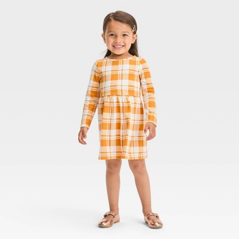 girls long sleeve yellow dress