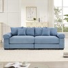 92" Modern Corduroy Sofa with Extra-Thick Cushions and Throw Pillows, Comfy Oversized Cloud Sofa for Living Room or Apartment–The Pop Home - 2 of 4