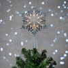 Northlight 10" Lighted White Frosted 3-D Snowflake Christmas Tree Topper - Clear Lights - 2 of 4