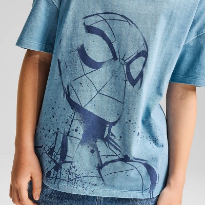 Детские Cat & Jack Boys' Short Sleeve Spider-Man Oversized Graphic T-Shirt - Cat & Jack™ Dark Blue S — фото 2