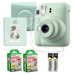Fujifilm Instax Mini 12 Instant Camera Mint Green Bundle – Includes 40-Sheets Instax Mini Film, Protective Case, and Mini Photo Album - 1 of 4