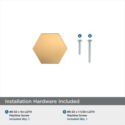 Champagne Bronze Geometric Cabinet Knob with Mounting Hardware