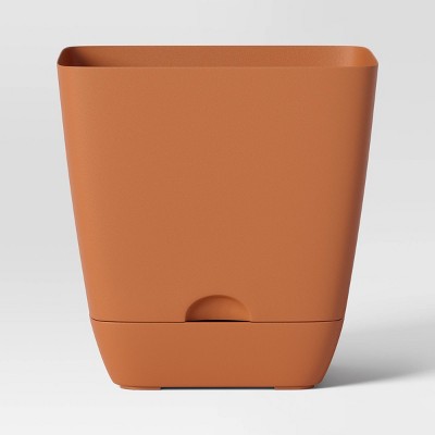 Square Self-Watering Plastic Indoor Outdoor Planter Pot Orange 6"x6" - Room Essentials™