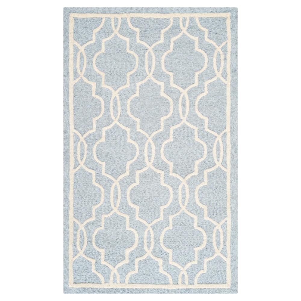 4'x6' Langley Textured Rug Light Blue/Ivory - Safavieh