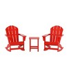 WestinTrends 3 Piece set Outdoor Patio Poly Adirondack rocking chairs with side table - 3 of 4