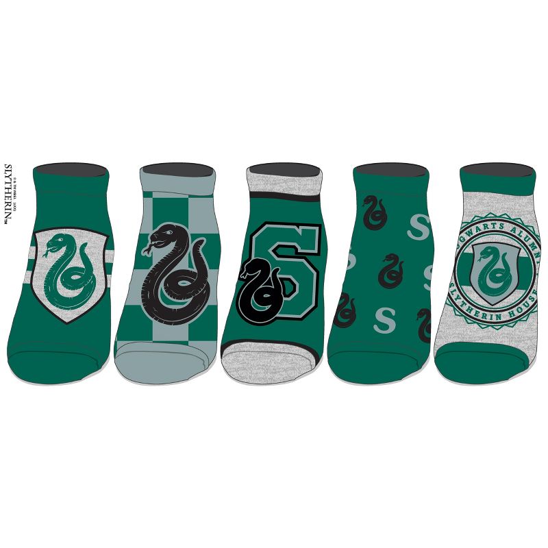 Harry Potter Slytherin Ankle Socks 5-Pack for Women, 1 of 2