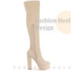 Perphy Women's Platform Chunky Heel Round Toe Over the Knee Thigh High Boots - 4 of 4