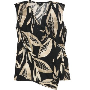 Alfani Womens Leaves Wrap Blouse - 1 of 2