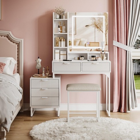 Makeup Vanity Desk With Mirror And Lights Target