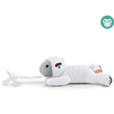 Zazu Kids Lizzy the Lamb Universal Pacifier Holder, Soft Plush Stuffed Animal Pacifier Holder, Easily Attaches to Almost any Shaped Pacifier