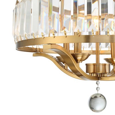 Warm Brass and Crystal 25" Pendant Chandelier