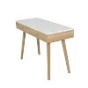 The Bianco Collection Viola 44" Rectangular Italian Carrara White Marble Writing Desk - 2 of 4