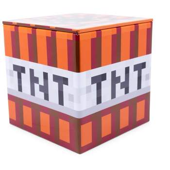 Ukonic Minecraft TNT Tin Storage Box Cube Organizer with Lid | 4 Inches