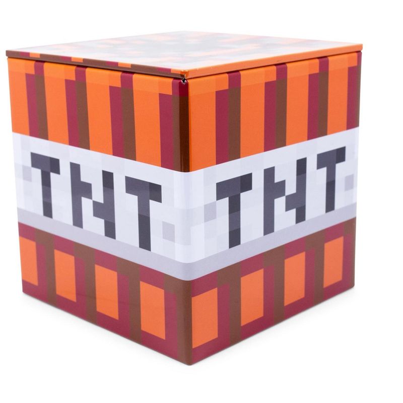 Ukonic Minecraft TNT Tin Storage Box Cube Organizer with Lid | 4 Inches, 1 of 8