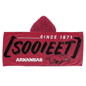 22"x51" NCAA Arkansas Razorbacks Hooded Youth Beach Towel - 1 of 3