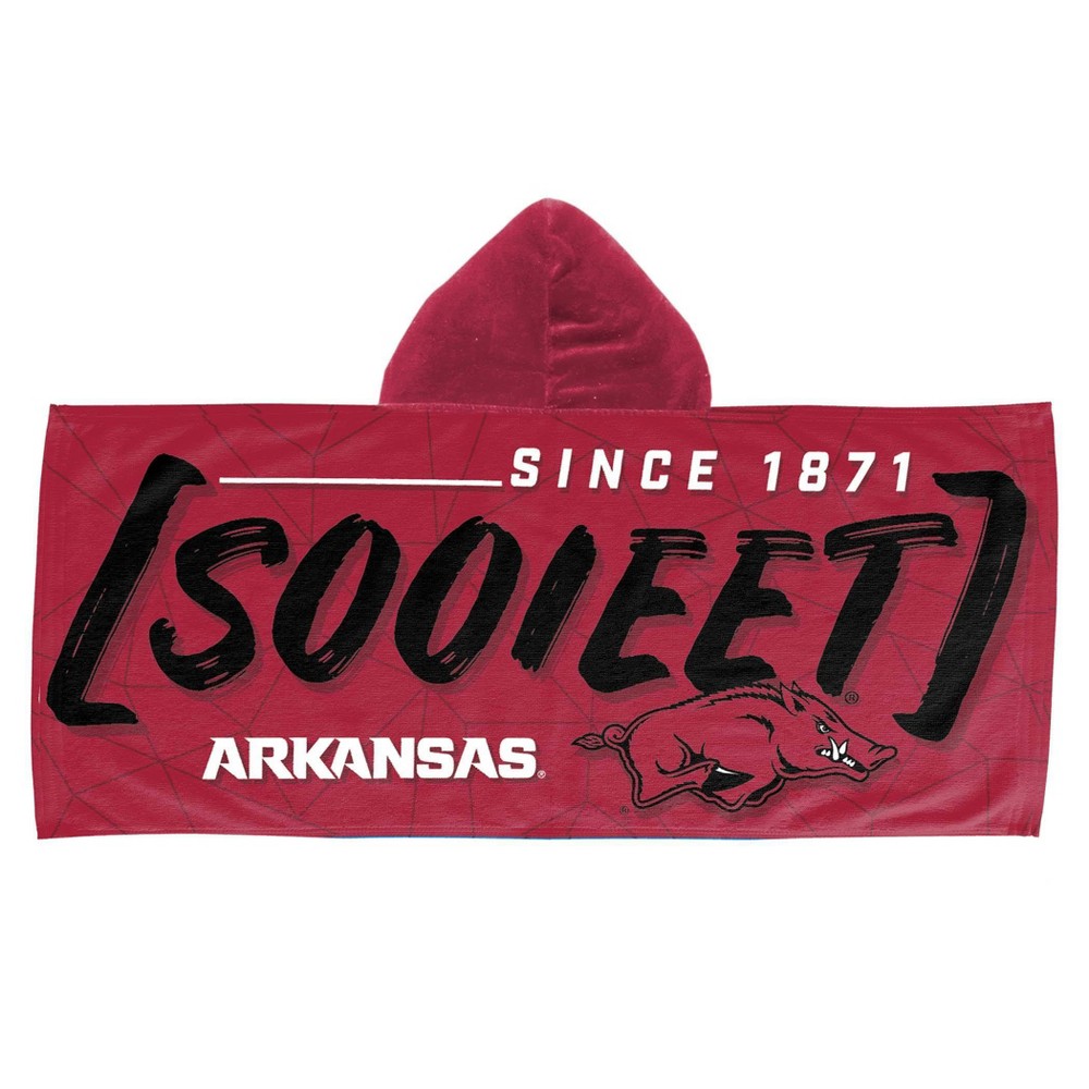 Photos - Towel 22"x51" NCAA Arkansas Razorbacks Hooded Youth Beach 