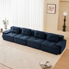 AENKYO 153-Inch Square Cloud Couch Modular Sectional Sofa with Two Ottomans, No Assembly Required - Ergonomic Floor Lounge for Living Room - Camel - 3 of 4