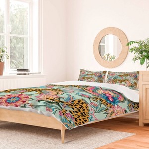Deny Designs 83 Oranges Leopards and Floral Jungle King Duvet and Sham Set (2-3pc Set) - 1 of 4