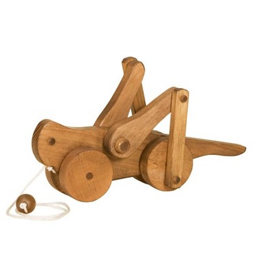 wooden grasshopper pull toy