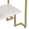 Coast to Coast Accents Modern Burnished Gold Rectangular Accent Table 24" x 14" White Marble Tabletop with Shelf for Living Room - 4 of 4