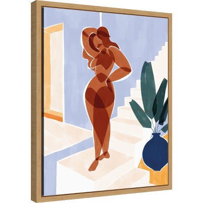 Amanti Art Terracotta Woman by Ivy Green Illustrations Canvas Wall Art Print Framed 16x20