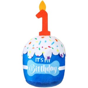 Dog 1st Birthday Cake Toy Accessories for Girl Boy Gifts, Blue Squeaky Plush Toy for Dog Birthday Party Decor Favor for Large, Medium and Small Dogs - 1 of 1