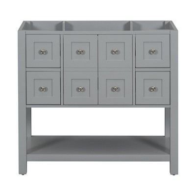 NicBex 35.6" Bathroom Storage Cabinet without Sink, Morden Bathroom Vanity, 4 Drawers, 1 Cabinet and 1 Open Storage Shelf for Bathroom
