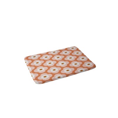 Beshka Kueser Shapes Flowers Bath Mat Orange - Deny Designs