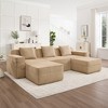 VASIP Modular Boneless Cloud Sectional Sofa  3-Seat with Deep Seat and Pillows,Modern Corduroy Fabric for Living Room,Camel - 3 of 4