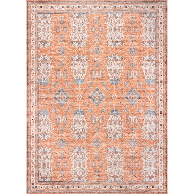 Nuloom Sky Medallion 4x6 Machine Washable Indoor Area Rug for Living Room Bedroom Dining Room Kitchen, Rust/Ivory