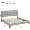 Button Tufted Upholstered Headboard Bed Frame, Sturdy Metal Foundation with Wood Slats, No Box Spring Needed, Platform Design for Bedroom. - 2 of 4