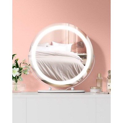 Whizmax 19 Inch Round Vanity Mirror with Led Lights, Touch Control 3 Color Lighting Dimmable Makeup Mirror