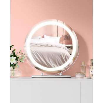 19 inch Vanity Mirror with Lights Smart Touch Control 3 Colors Dimmable Vanity Mirror, 360°Rotation Lighted Makeup Mirror