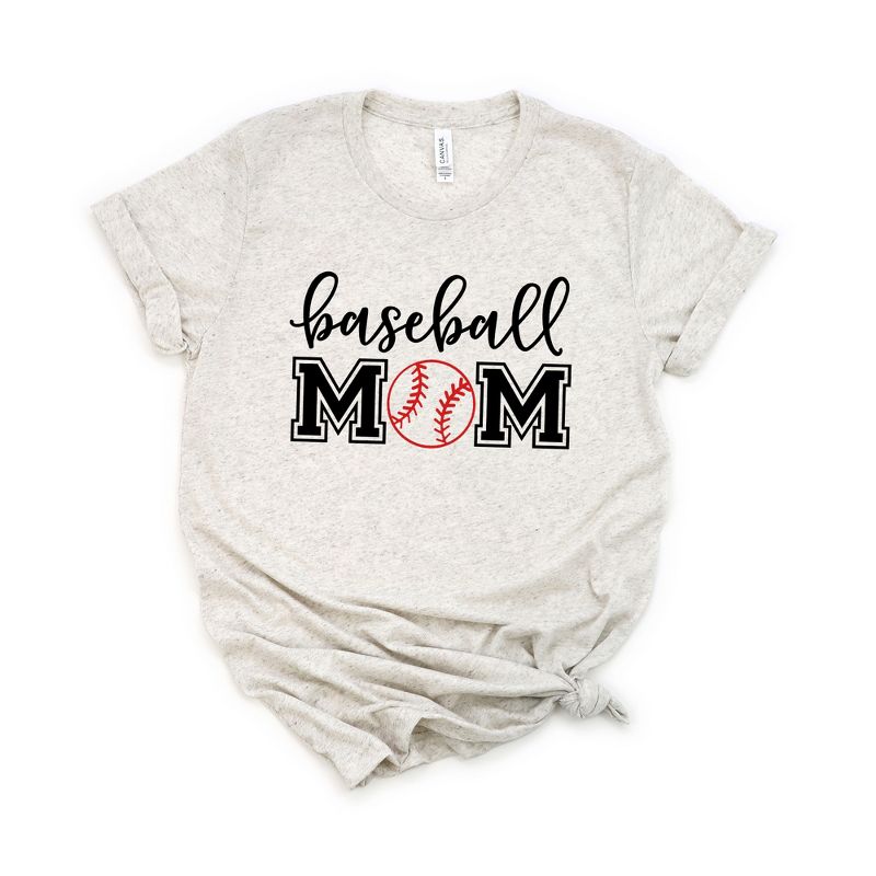 Simply Sage Market Women's Baseball Mom With Ball Short Sleeve Graphic Tee, 1 of 4