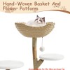 Luxury Wooden Cat Tree Tower for Large Cats – 41"/46" Modern Cat Condo w/ Natural Wood, Jute Scratching Posts, Spacious Woven Basket - 3 of 4