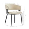 Sapphtopaz Modern Dining Chairs with Curved Open Backrest PU Leather Upholstered Kitchen Chair with Metal Frame Leisure Chair for Dining Room - 4 of 4
